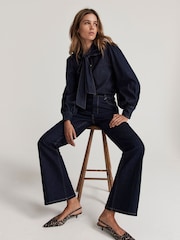 Mint Velvet Blue Flare Jeans - Image 2 of 4