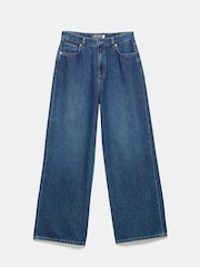 Mint Velvet Blue Supersoft Wide 100% Cotton Jeans - Image 3 of 4