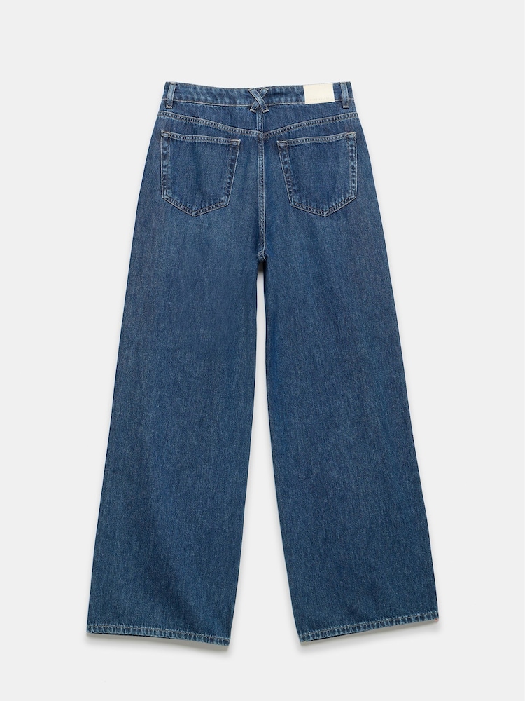 Mint Velvet Blue Supersoft Wide 100% Cotton Jeans - Image 4 of 4