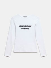 Mint Velvet White Slogan Long Sleeve Top - Image 3 of 4