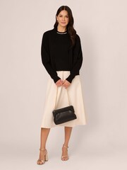 Adrianna Papell Short Cocoon Cardigan With Long Sleeves And Ribbed Cuffs - Image 3 of 7