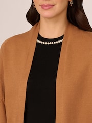 Adrianna Papell Short Cocoon Cardigan With Long Sleeves And Ribbed Cuffs - Image 4 of 7