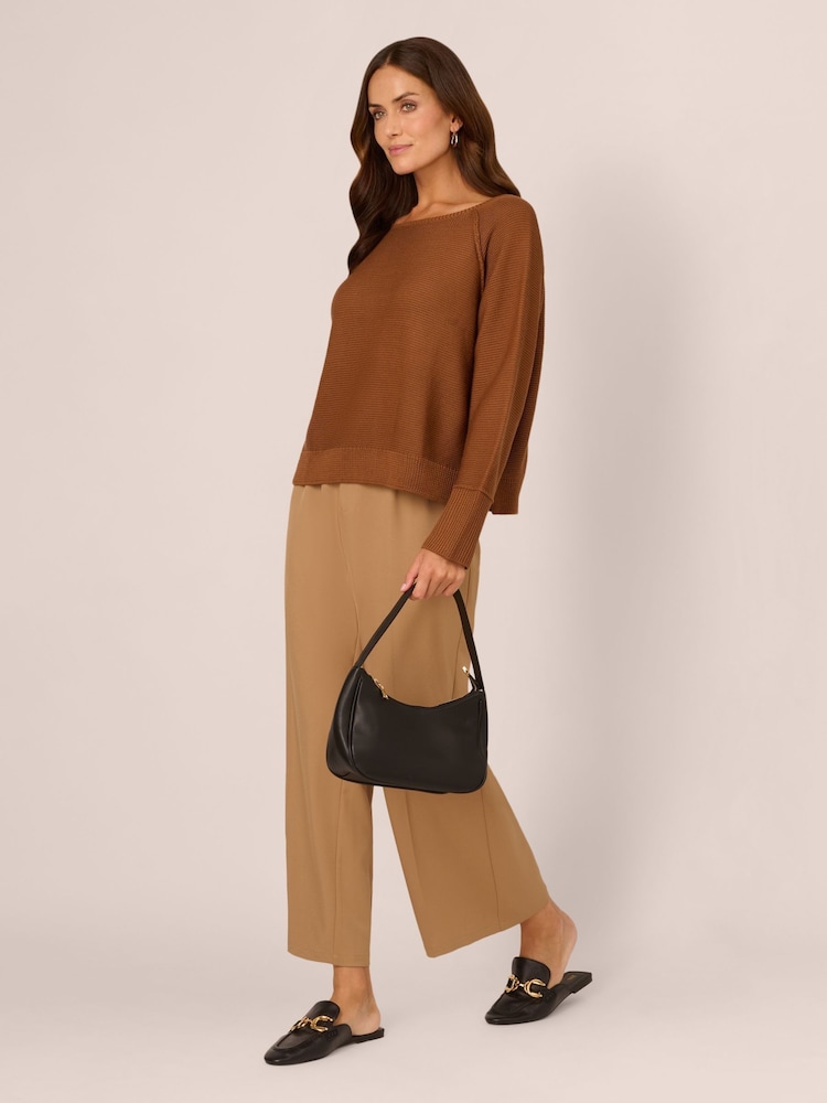 Adrianna Papell Exposed Seam Seed Stitch Sweater With Long Raglan Sleeves - Image 2 of 7