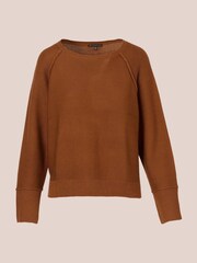Adrianna Papell Exposed Seam Seed Stitch Sweater With Long Raglan Sleeves - Image 6 of 7