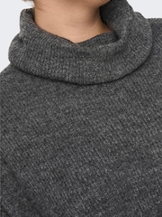 ONLY Curve Grey Roll Neck Knitted Jumper Dress - Image 4 of 6