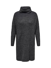 ONLY Curve Grey Roll Neck Knitted Jumper Dress - Image 5 of 6