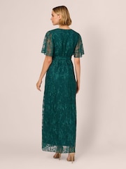 Adrianna Papell Green Embroidered Ankle Dress - Image 2 of 7