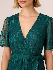 Adrianna Papell Green Embroidered Ankle Dress - Image 4 of 7