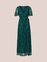 Adrianna Papell Green Embroidered Ankle Dress - Image 6 of 7