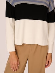 Adrianna Papell Dropped Shoulder Boat Neck Colour Blocked Long Sleeve Sweater - Image 5 of 7