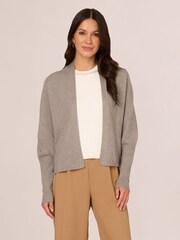 Adrianna Papell Short Cocoon Cardigan With Long Sleeves And Ribbed Cuffs - Image 1 of 7