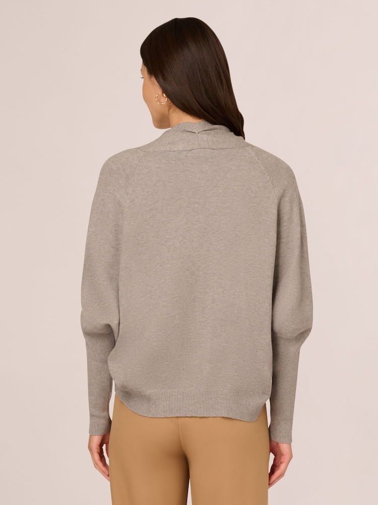 Adrianna Papell Short Cocoon Cardigan With Long Sleeves And Ribbed Cuffs - Image 2 of 7