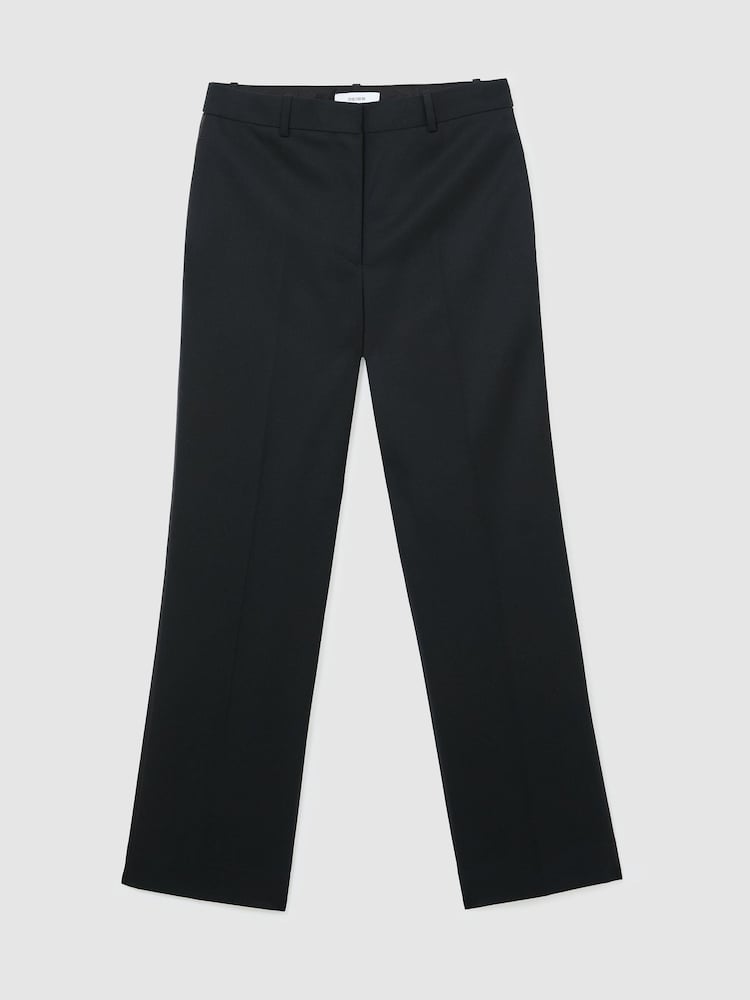 Reiss Black Dakota Petite Wool-Blend Straight-Leg Tuxedo Trousers - Image 2 of 9 Reiss Black Dakota Petite Wool-Blend Straight-Leg Tuxedo Trousers - Image 2 of 9
