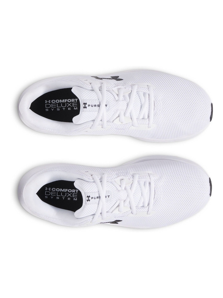 Under Armour White/Black Charged Pursuit 4 Trainers - Image 4 of 4