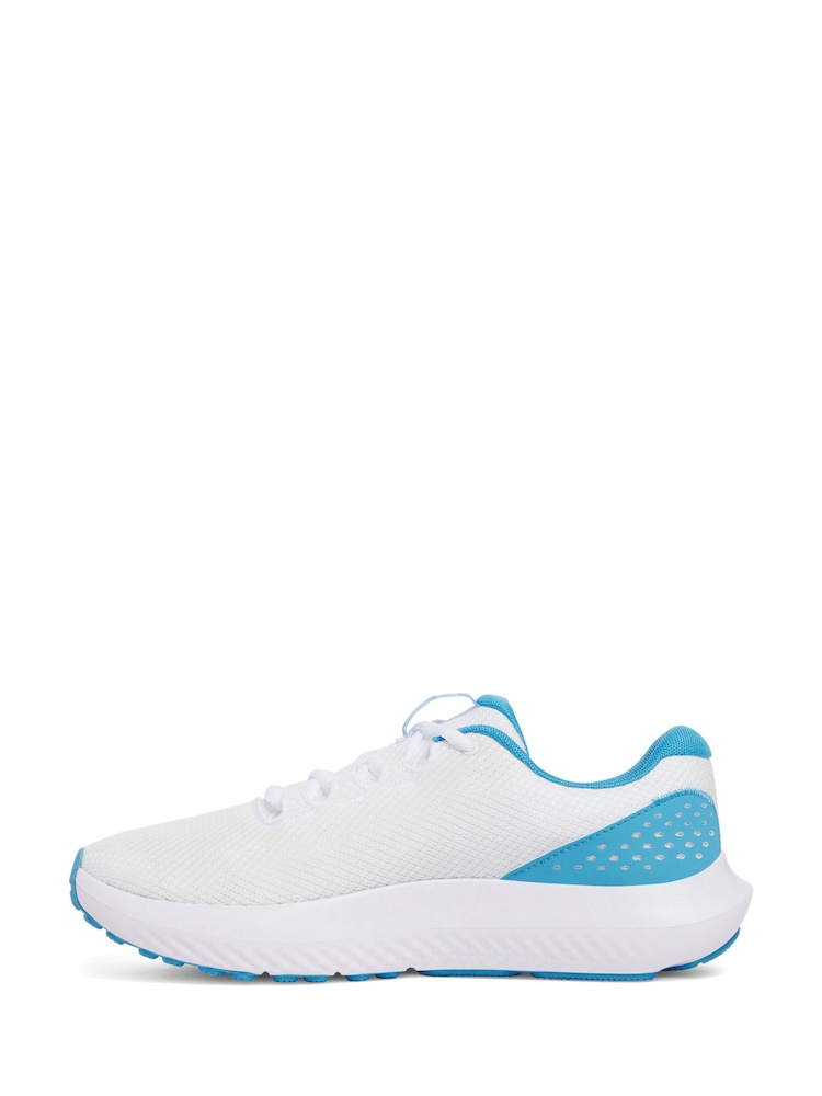 Under Armour White/Blue Surge 4 Trainers - Image 2 of 5