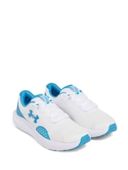 Under Armour White/Blue Surge 4 Trainers - Image 3 of 5