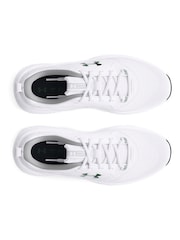 Under Armour White/Green Charged Commit Trainers - Image 4 of 5