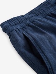 Navy Linen Rich Drawstring Waist Shorts - Image 7 of 9