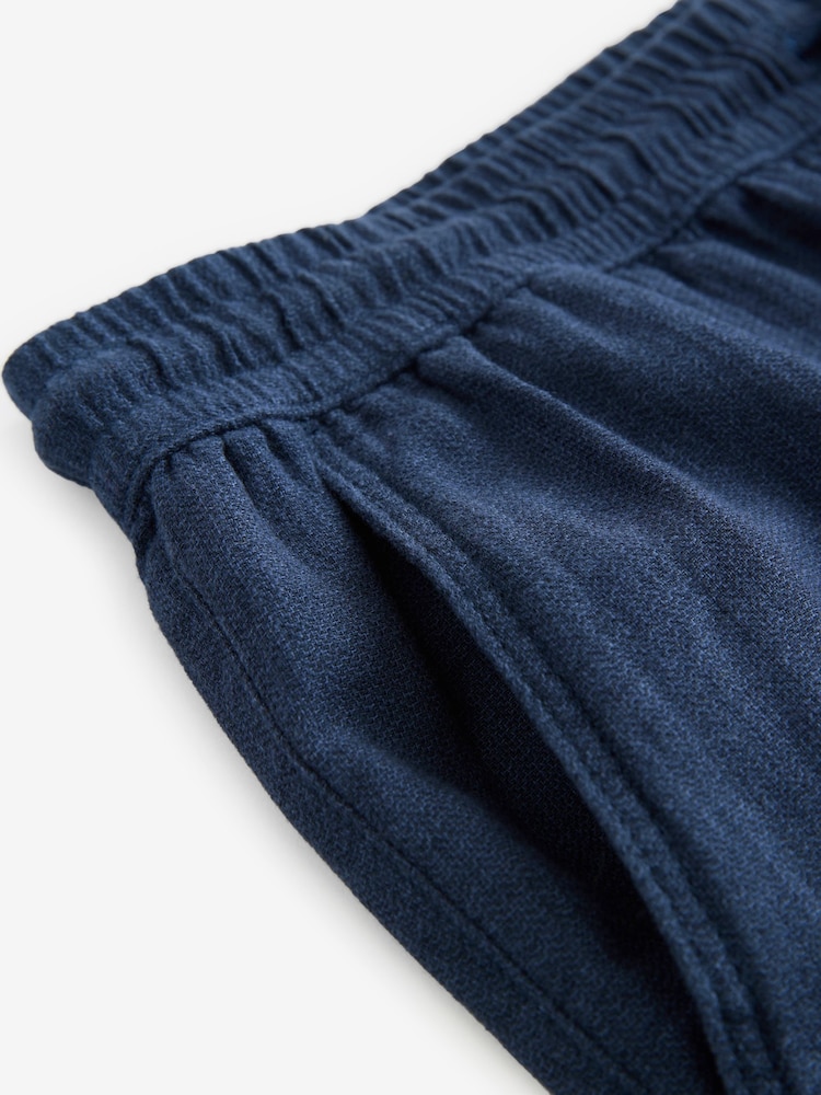 marine - Shorts taille à cordon de serrage riche en lin - Image 7 of 9