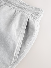 Navy/Grey Cotton Linen Dock Shorts 2 Pack - Image 10 of 13