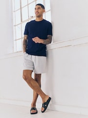 Navy/Grey Cotton Linen Dock Shorts 2 Pack - Image 2 of 13