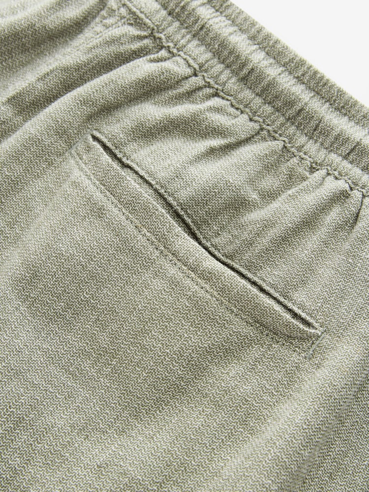 Sage Green Linen Rich Drawstring Waist Shorts - Image 10 of 10