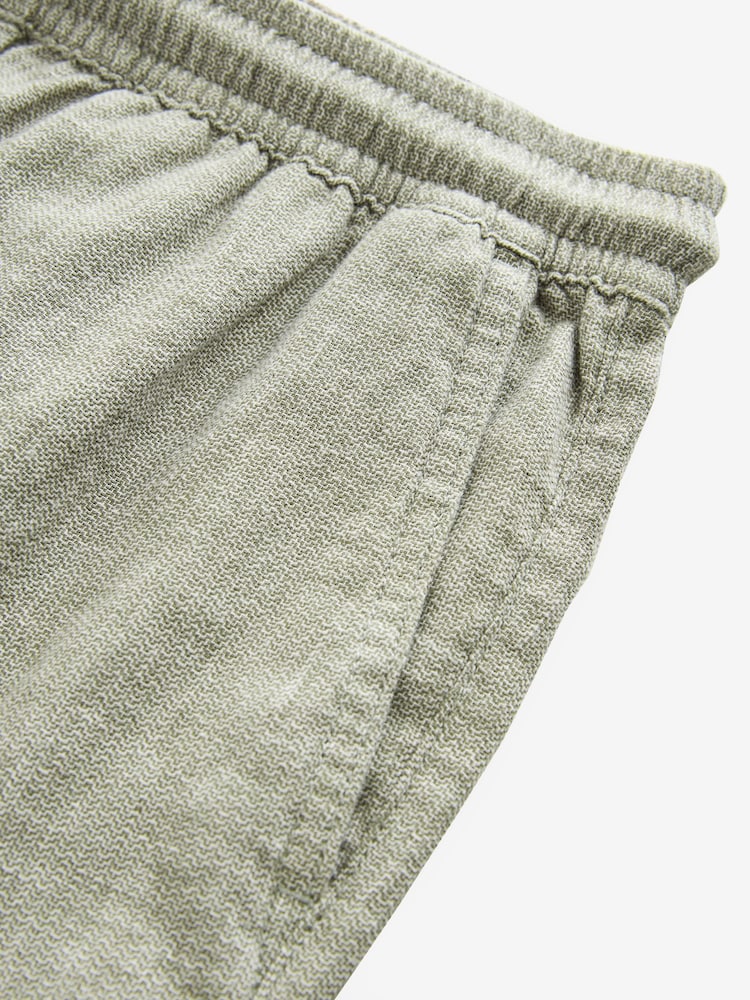 vert - Shorts taille à cordon de serrage riche en lin - Image 9 of 10