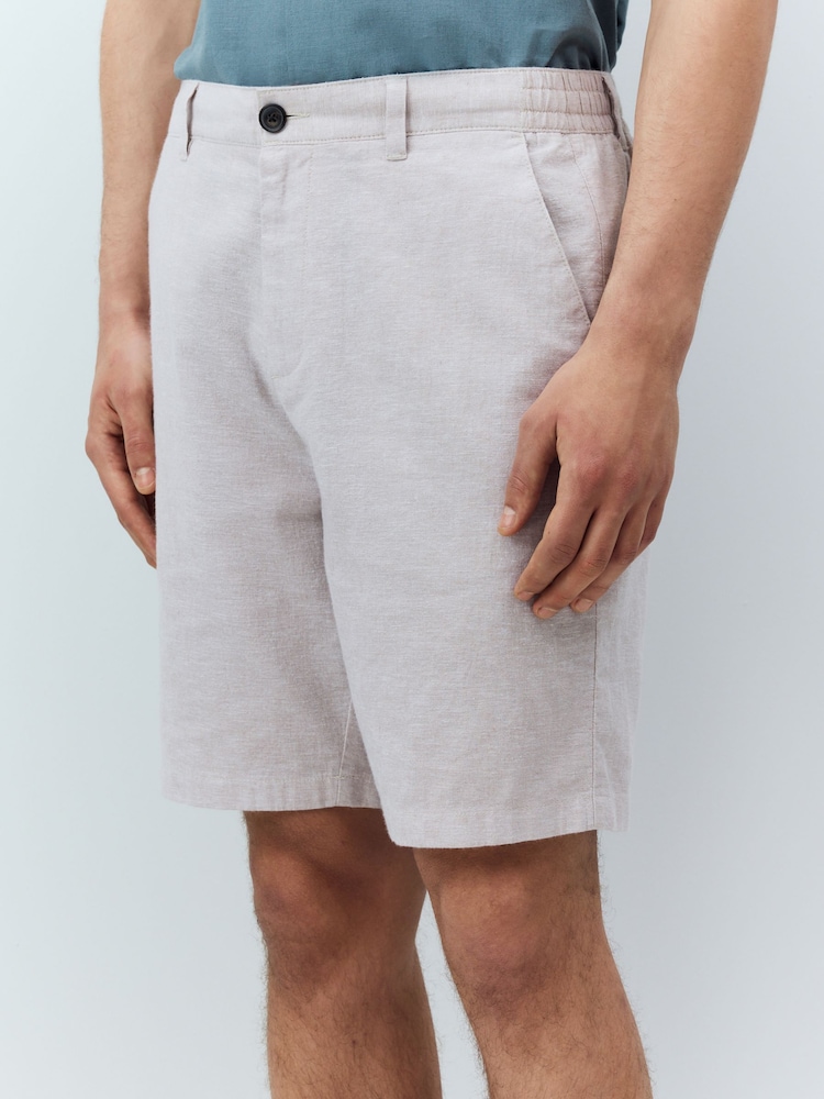Pierre - Short chino à taille élastique en lin - Image 1 of 5