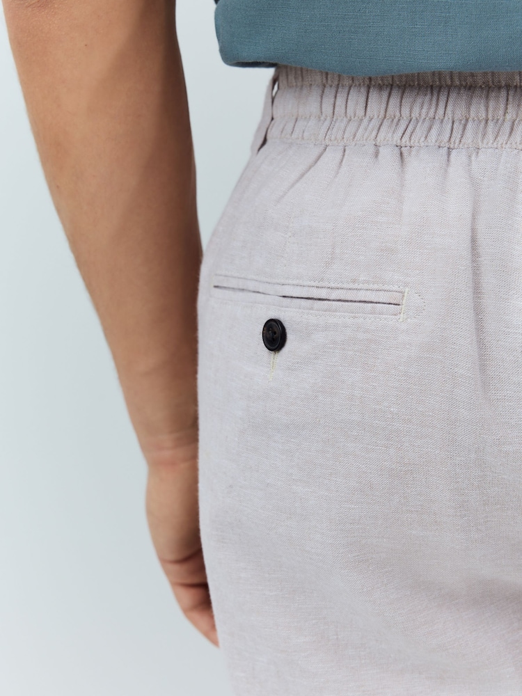 Pierre - Short chino à taille élastique en lin - Image 5 of 5