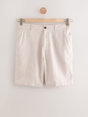 Stone Linen Rich Elasticated Waist Chino Shorts - Image 6 of 9
