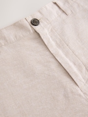 Stone Linen Rich Elasticated Waist Chino Shorts - Image 7 of 9