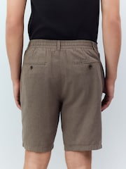 Mushroom Linen Rich Elasticated Waist Chino Shorts - Image 2 of 5
