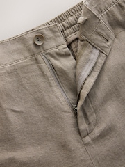 Mushroom Linen Rich Elasticated Waist Chino Shorts - Image 7 of 9