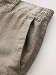 Mushroom Linen Rich Elasticated Waist Chino Shorts - Image 8 of 9