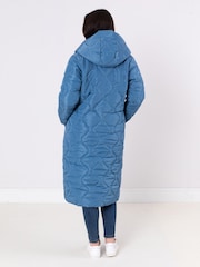 Lakeland Clothing Blue Mumba Longline Quilted Coat - Image 4 of 5