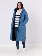 Lakeland Clothing Blue Mumba Longline Quilted Coat - Image 5 of 5