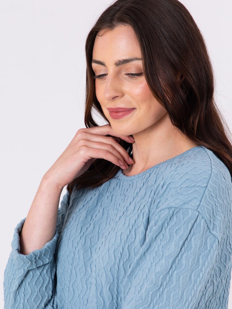 Lakeland Clothing Blue Joelle Textured Tie Hem Top - Image 2 of 5 Lakeland Clothing Blue Joelle Textured Tie Hem Top - Image 2 of 5