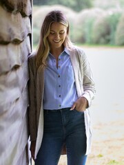 Lakeland Clothing Blue Slane 100% Cotton Pinstripe Shirt - Image 9 of 9