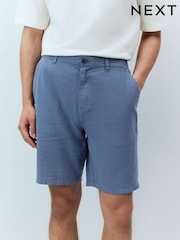 Blue Linen Rich Elasticated Waist Chino Shorts - Image 11 of 11