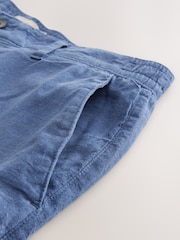 Blue Linen Rich Elasticated Waist Chino Shorts - Image 9 of 9