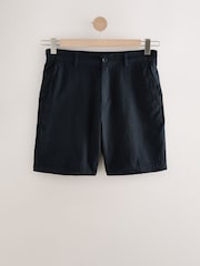Preto - Shorts chino de cintura elástica rica em linho - Imagem 1 de 5