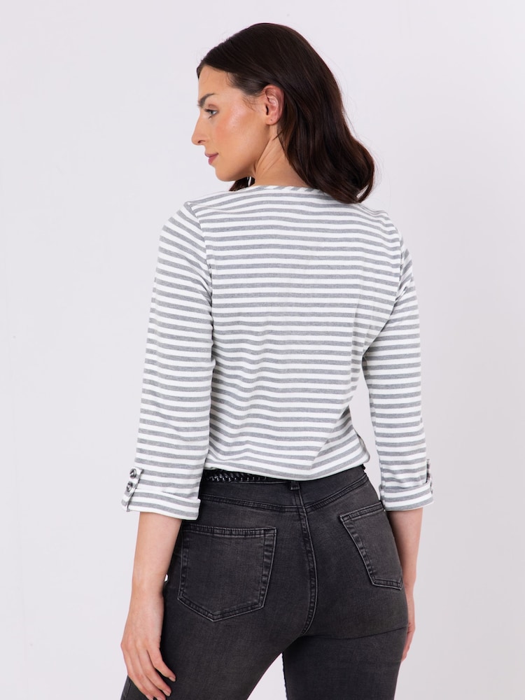Lakeland Clothing Belinda Striped Breton 100% Cotton Top - Image 3 of 5