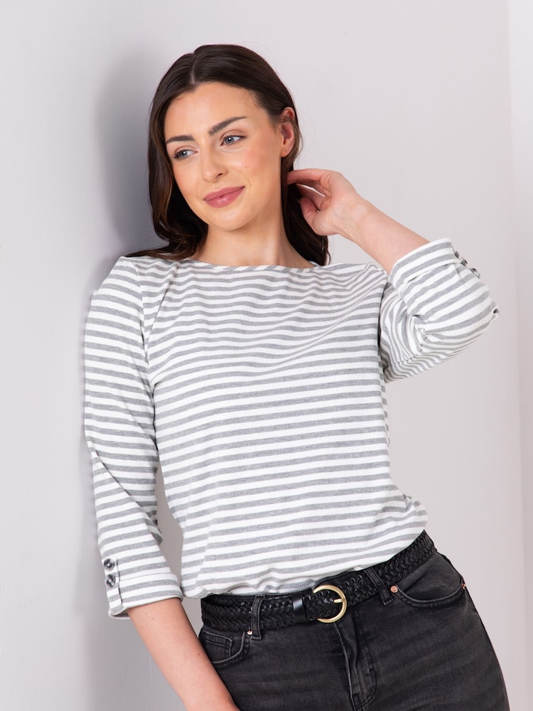 Lakeland Clothing Belinda Striped Breton 100% Cotton Top - Image 4 of 5