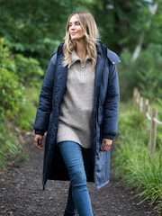 Lakeland Clothing Blue Creya Longline Padded Coat - Image 1 of 9