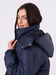 Lakeland Clothing Blue Creya Longline Padded Coat - Image 4 of 9