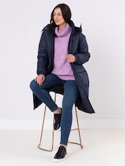 Lakeland Clothing Blue Creya Longline Padded Coat - Image 9 of 9