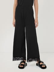 Jigsaw Black Modal Lace Trousers - Image 1 of 5