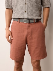 Clay Linen Cotton Chino Shorts with Belt Included - Image 1 of 7