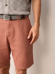 Clay Linen Cotton Chino Shorts with Belt Included - Image 7 of 7