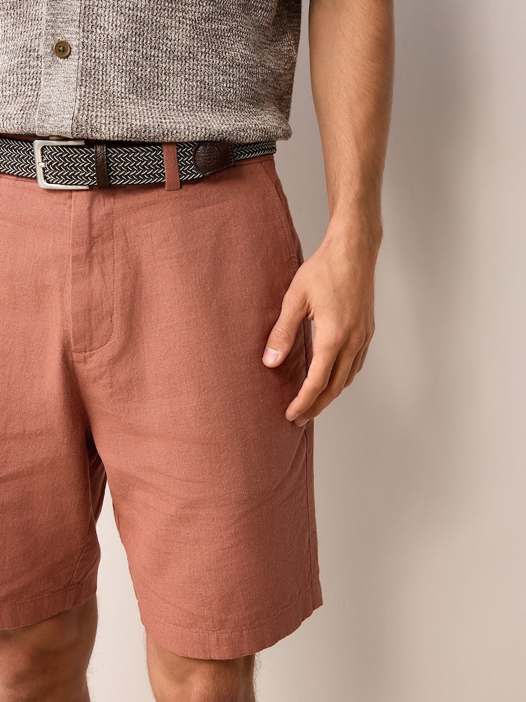 Clay Linen Cotton Chino Shorts with Belt Included - Image 7 of 7